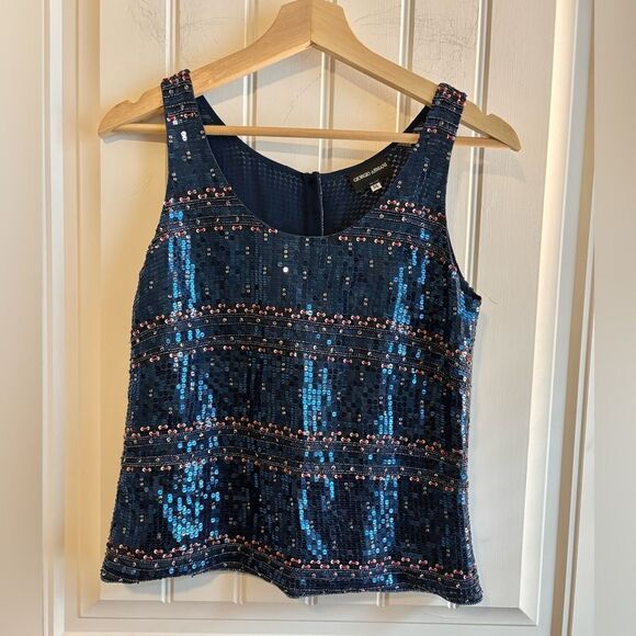 !!SOLD!! Giorgio Armani Silk Beaded and Sequin Blouse Designer brand - Picture 2 of 11